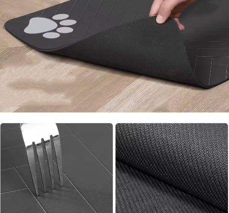 Tapis absorbant sous-gamelle pour chien lavable machine