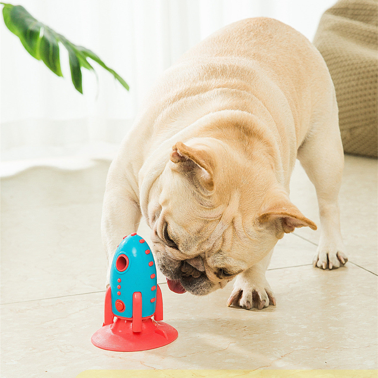 Jouet fusée à mâcher en caoutchouc naturel pour chien