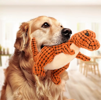 Peluche dinosaure indéchirable pour chien résistante