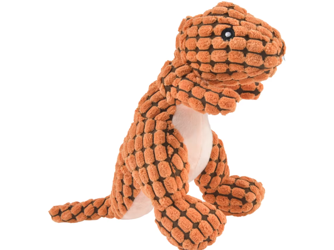 Peluche dinosaure indéchirable pour chien double couture