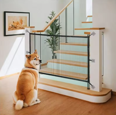 Barrière de sécurité pliable pour chien sans perçage