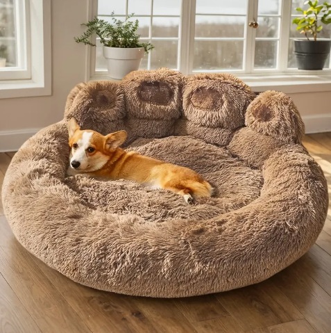 Canapé moelleux pour chien marron