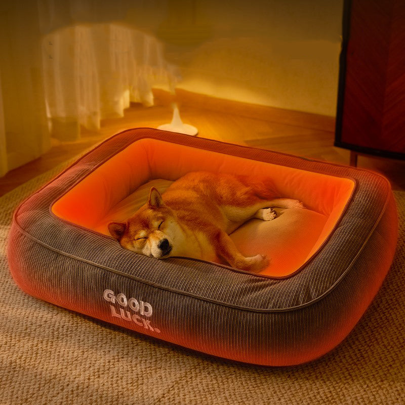 Lit chauffant auto-régulé pour chien sénior