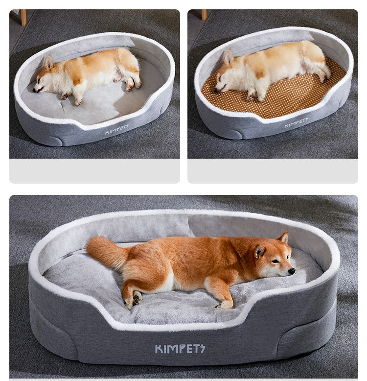 Lit ultra-doux moelleux pour chien effet tanière anti-anxiété
